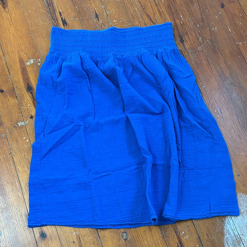 Old Navy Cobalt‎ Blue Smocked Waist Midi Cotton Skirt Size XXL